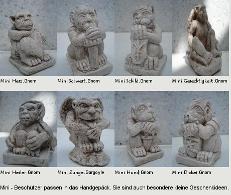 Minignome: Gipsgu&szlig; patiniert, ca. 10 cm hoch